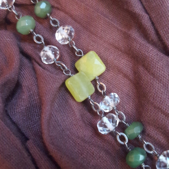 Silpada faceted jade crystal necklace with toggle - Picture 6 of 7